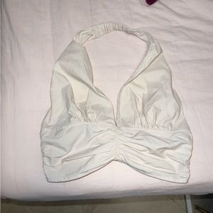 Halter top beige tie back